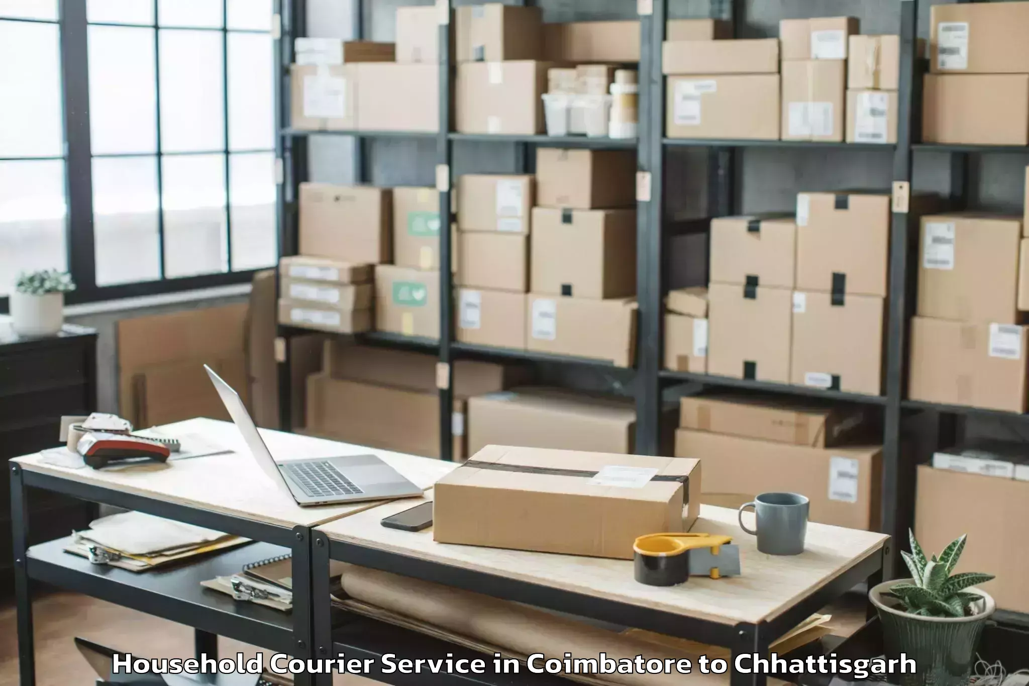 Quality Coimbatore to Chhuikhadan Household Courier